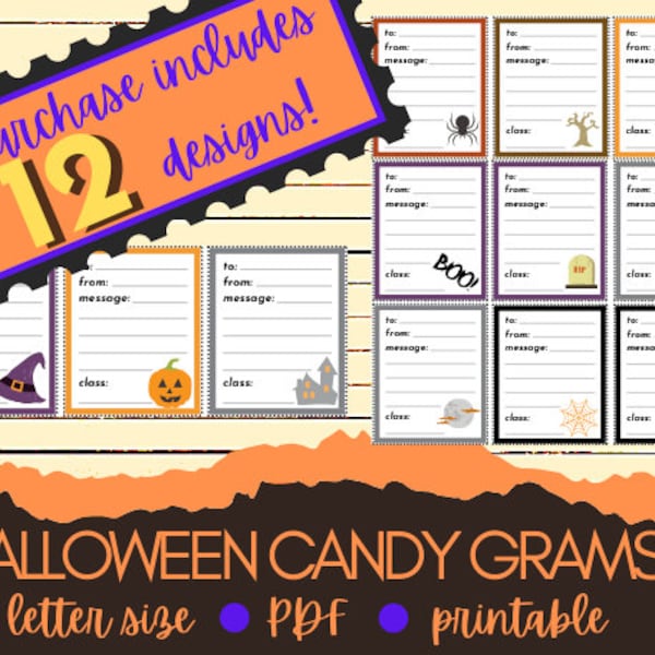 Halloween Candy Grams Etsy