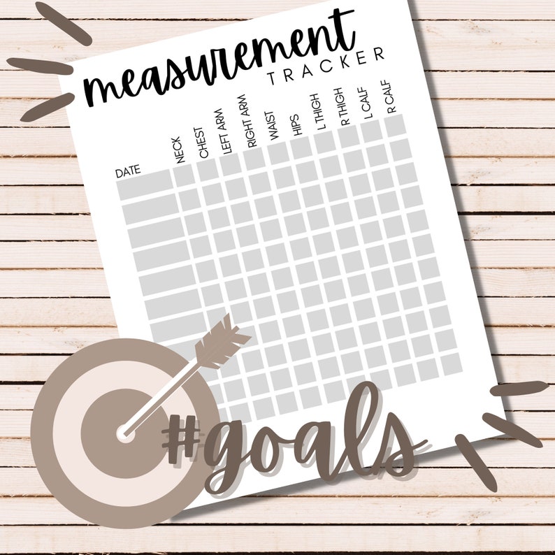 Printable Body Measurement Tracker, Fitness Goals, Weight Loss Tracker ...