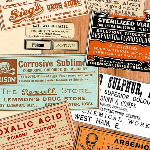 poison, labels, printable, vintage, halloween, apothecary, label, halloween, chemist, druggist, medicine, bottle, pharmacy, embellishments