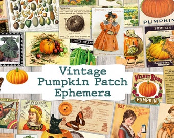 Digital Autumn Ephemera papers junk journal kit Vintage Fall Scrapbooking Pages
