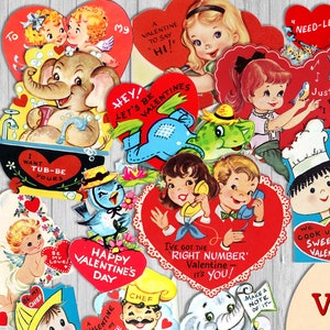 Vintage Valentinstag Karten zum Ausdrucken | retro Valentinstag Karte | Galentines Day Valentinstag Bundle | Digital Download Geschenk Geschenke für sie ihm