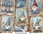 Gnomes Junk Journal Kit Digital Download Spring Summer Gnome ephemera Printable Papers Pages Gonks Paper Craft Scrapbooking page Gonk Scandi