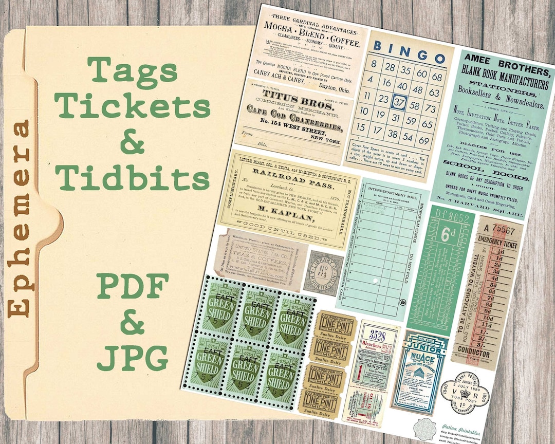 Printable Vintage Ephemera Neutral Junk Journal Kit Cottage Digital ...