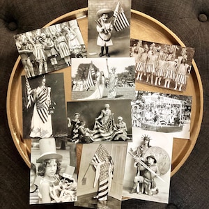 Patriotic Ephemera Americana Photos | Vintage Printable junk journal kit | 4th of July USA Flags | Digital Black & White Photo American Flag