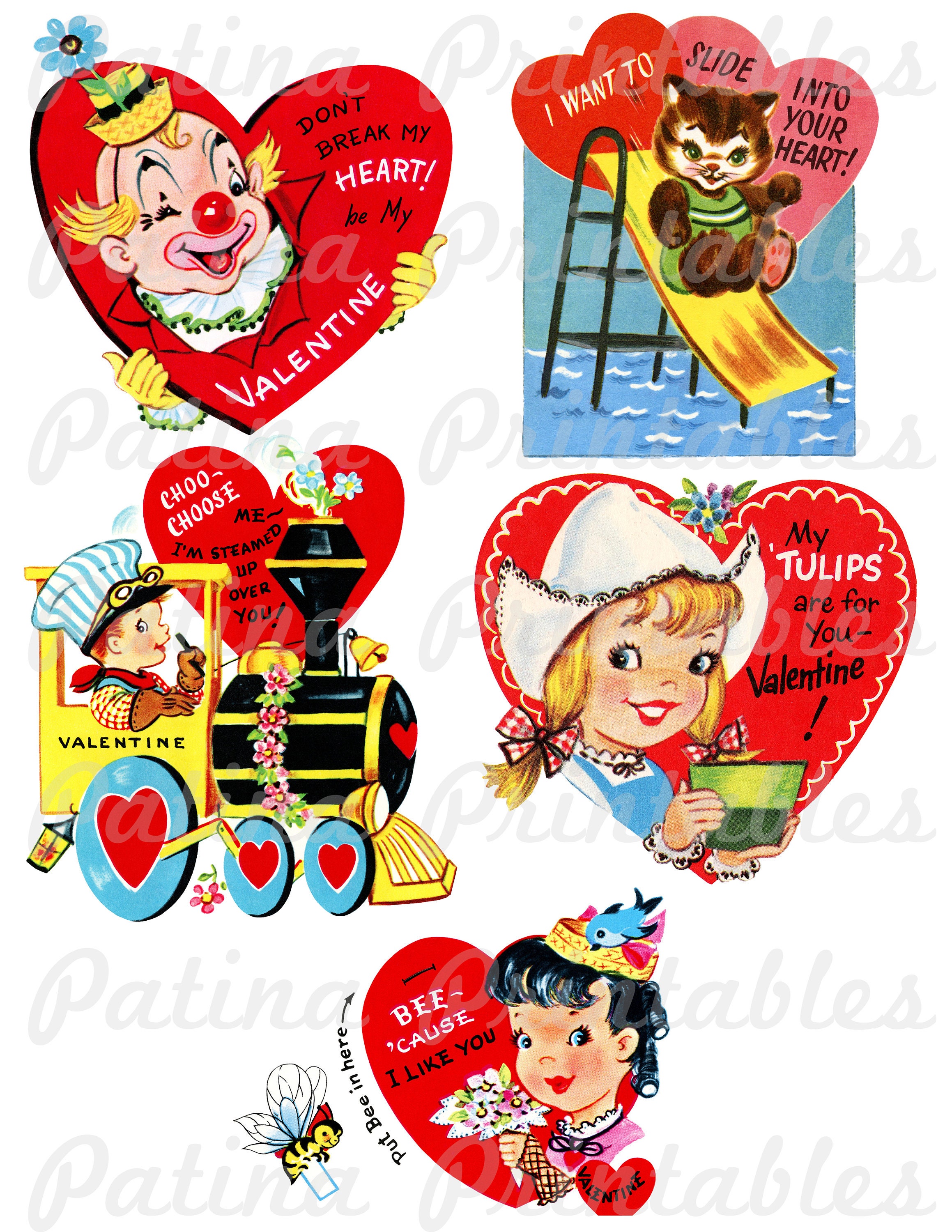 Real Vintage Valentines, Printable, Valentines, Cards, Valentine, Day,  Card, Gifts, for Her, Digital, Download, Pack, DIY, Gift, for Him 