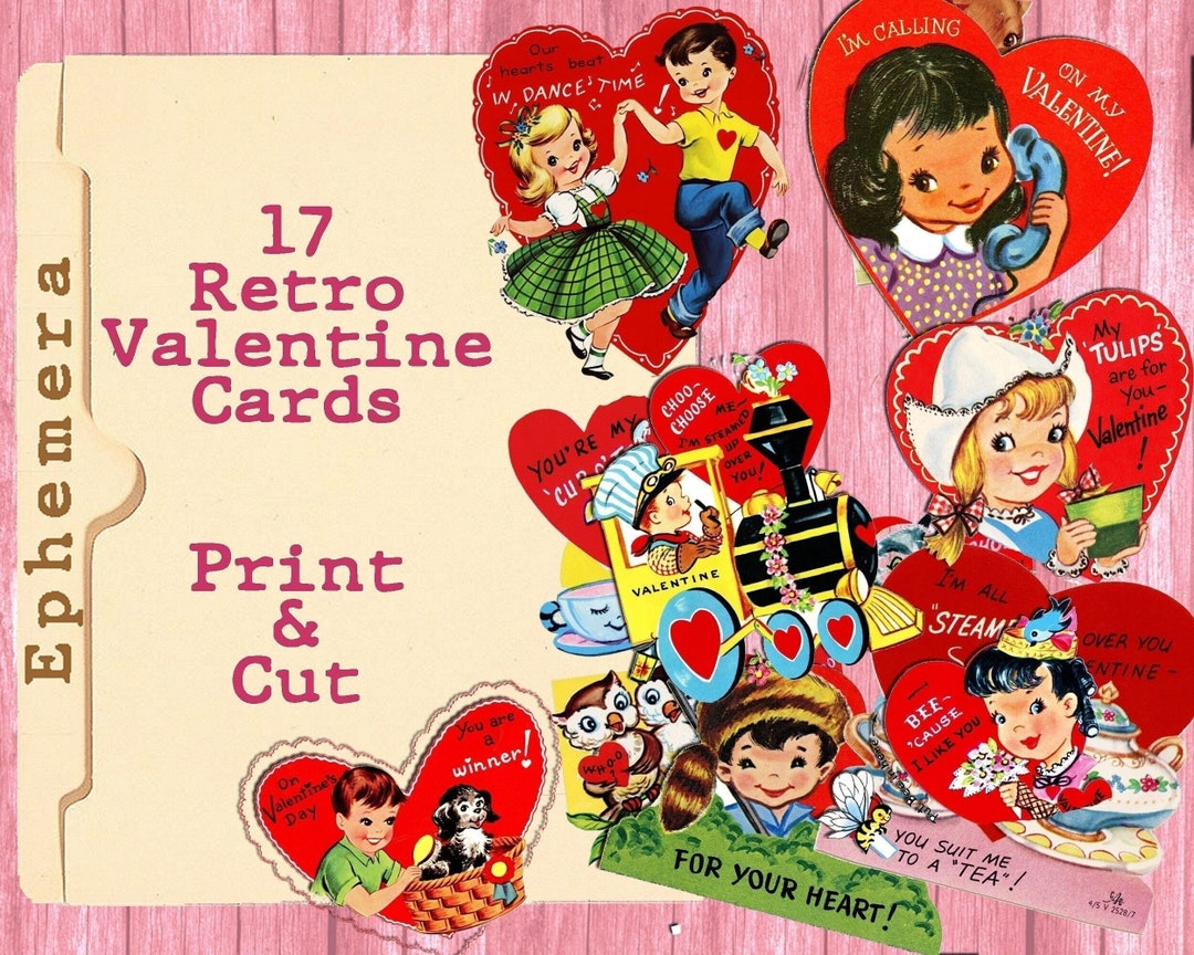 17 DIY Vintage Valentines, Printable, Retro, Valentine’s Day, Card, Valentines, Cards, Valentine ...