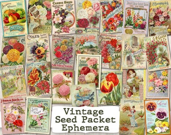 Antique Flower Seed Packets, Sticker Sheet, Vintage Seed Packs, Garden  Greenhouse Sign, Rustic Garden Shed, Botanical Ephemera Paper, 621