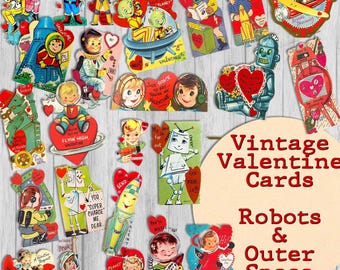 Do druku walentynki w stylu vintage, retro kiczowate kartki walentynkowe, zabawna kartka walentynkowa, galentynki do pobrania w wersji cyfrowej, prezenty DIY dla niego, podaruj jej