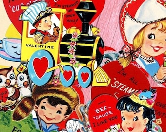 Valentines cards Retro Valentine’s Day card digital download gift printable vintage valentine wall art print gifts Galentine Kitsch prints