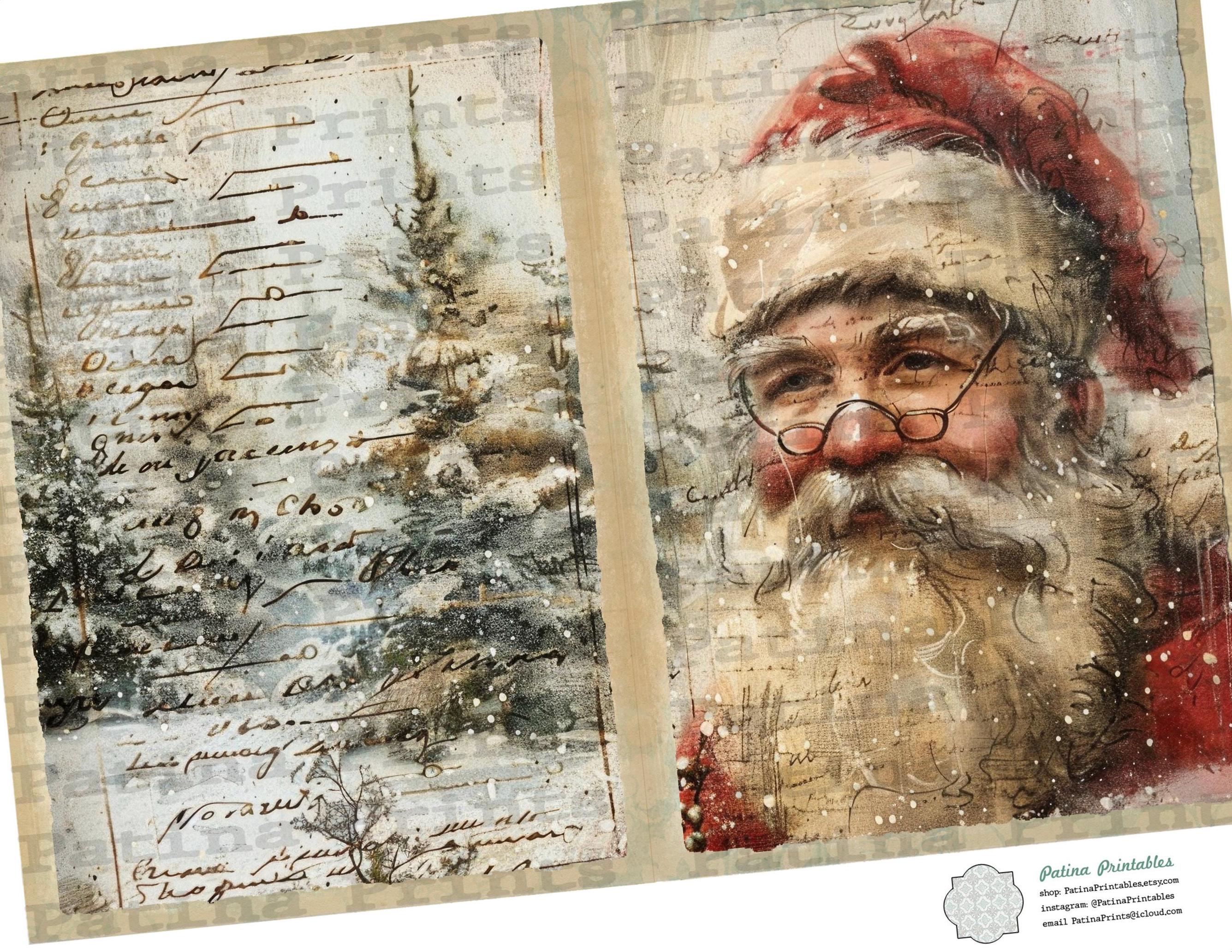Vintage Santa Claus Junk Journal Kit Printable Christmas Scrapbooking ...