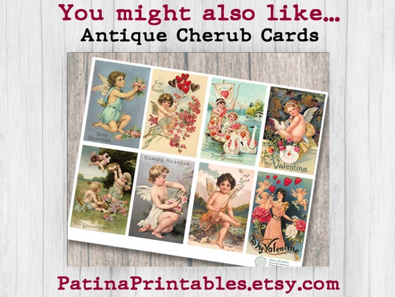 Four Printable Vintage Valentine's Day Postcards (2383376)
