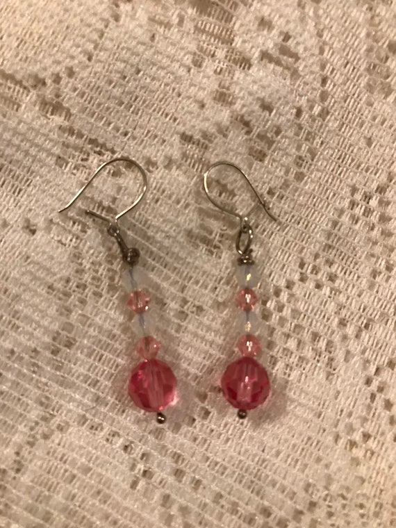 Vintage Pink Swarovski Crystal Earrings