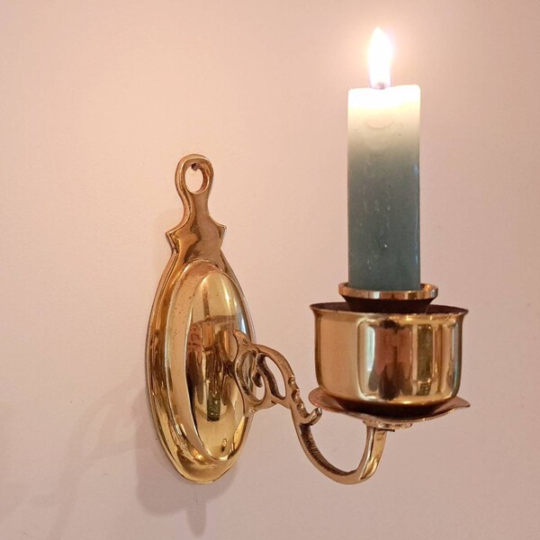 Vintage Brass Wall Sconce Candle Holder