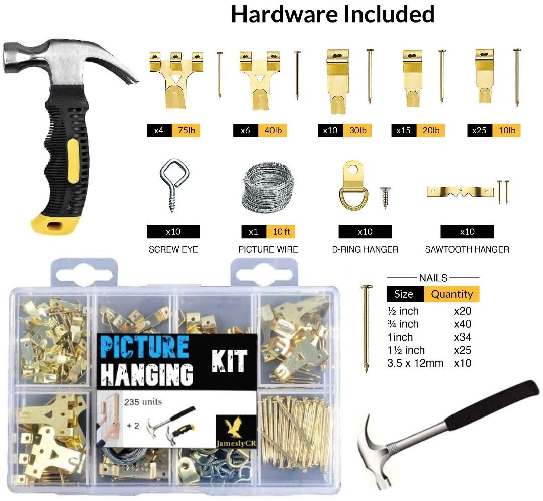 Picture Hanging Kit with 225 Pieces Accessories Tool Easy Etsy