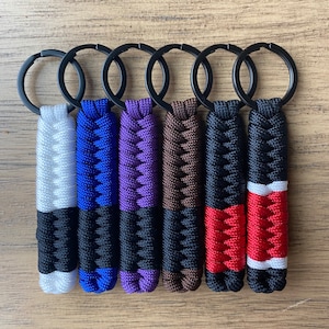 FREE SHIPPING Jiu jitsu belt keychain.  Perfect gift to celebrate a raise in rank!