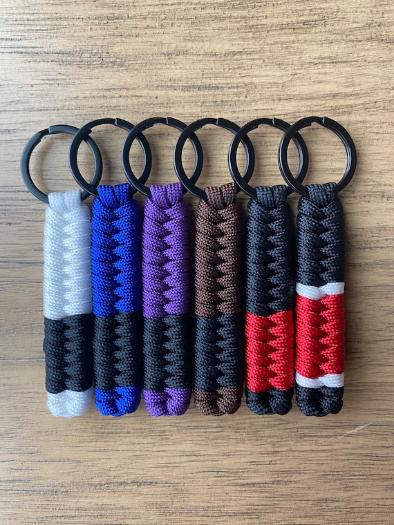FREE SHIPPING Jiu jitsu belt keychain.  Perfect gift to celebrate a raise in rank! Check my pinned post on Instagram CombatCordZ for savings
