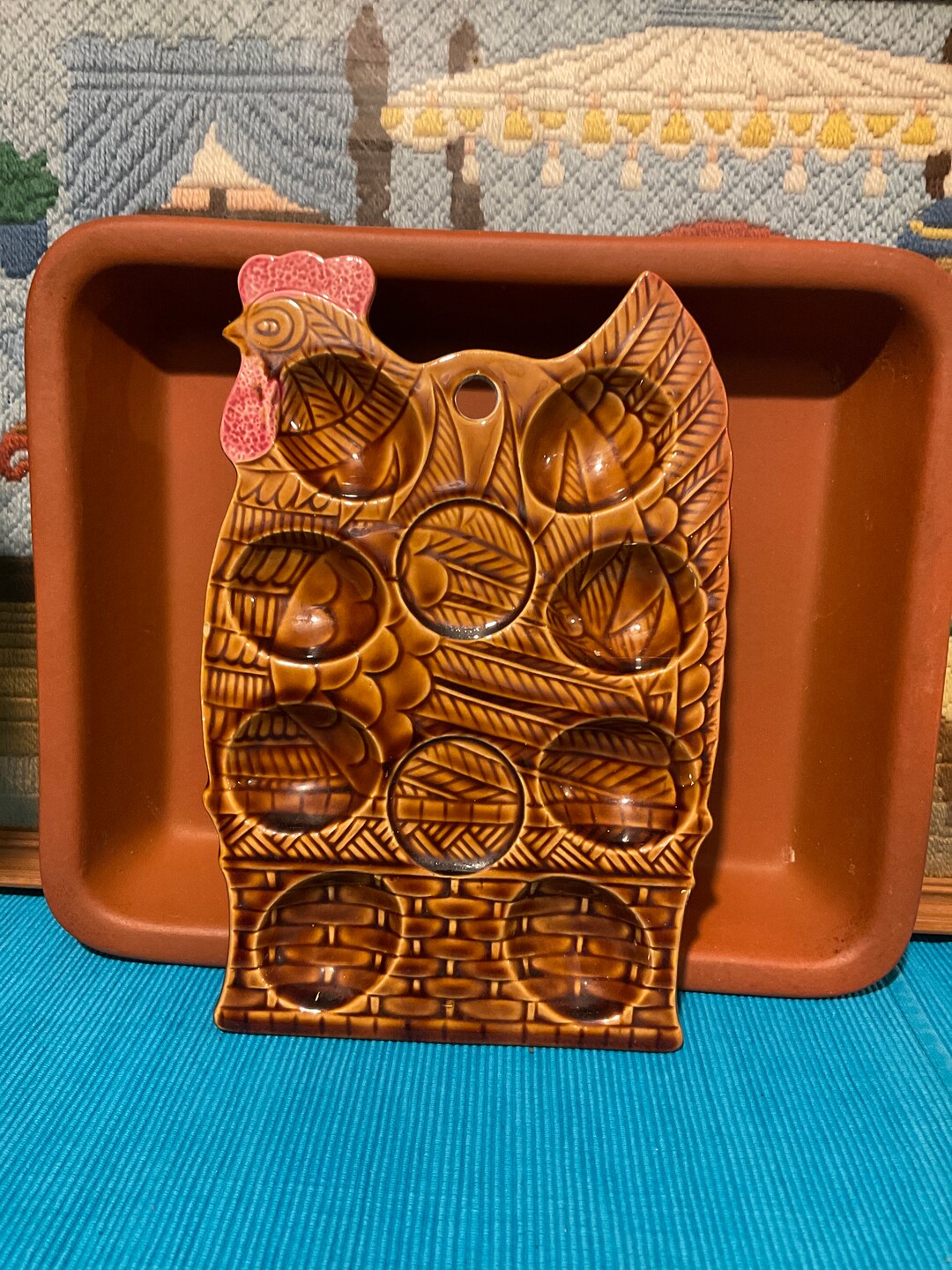 Chicken Ceramic Egg Stand Decorative Kitchen Storage Vintage Etsy