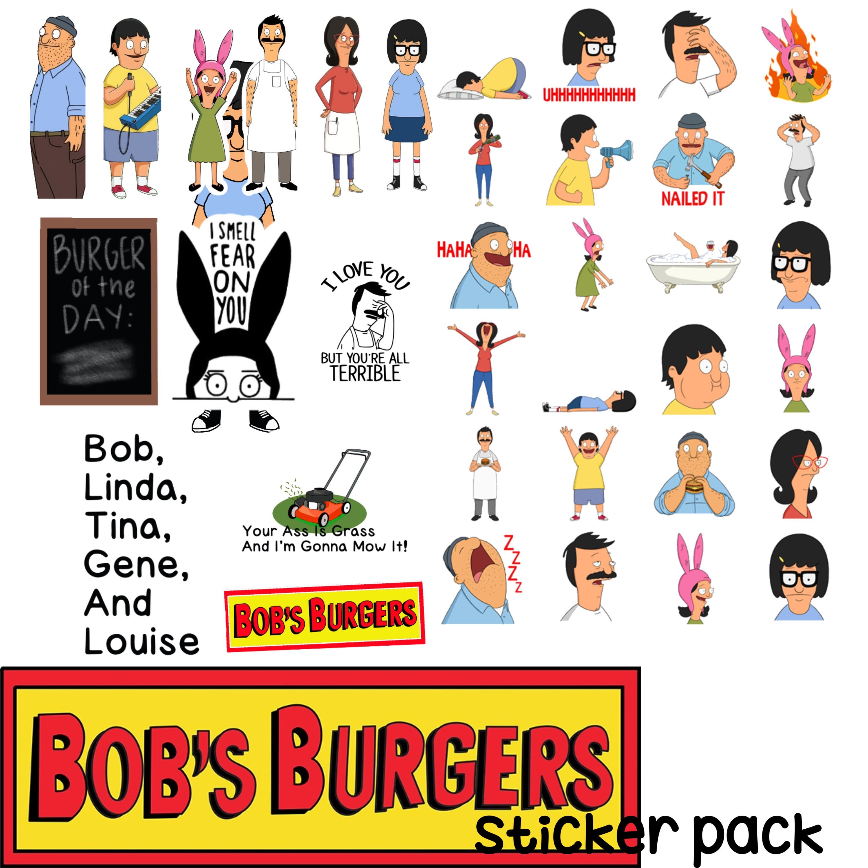 Bobs Burgers Digital Sticker Pack Etsy