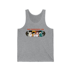 Funny Body Improvement Club Tank Top, Gym Workout Sleeveless Shirt