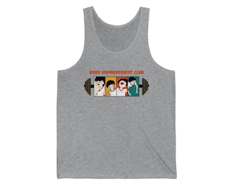 Funny Body Improvement Club Tank Top, Gym Workout Sleeveless Shirt