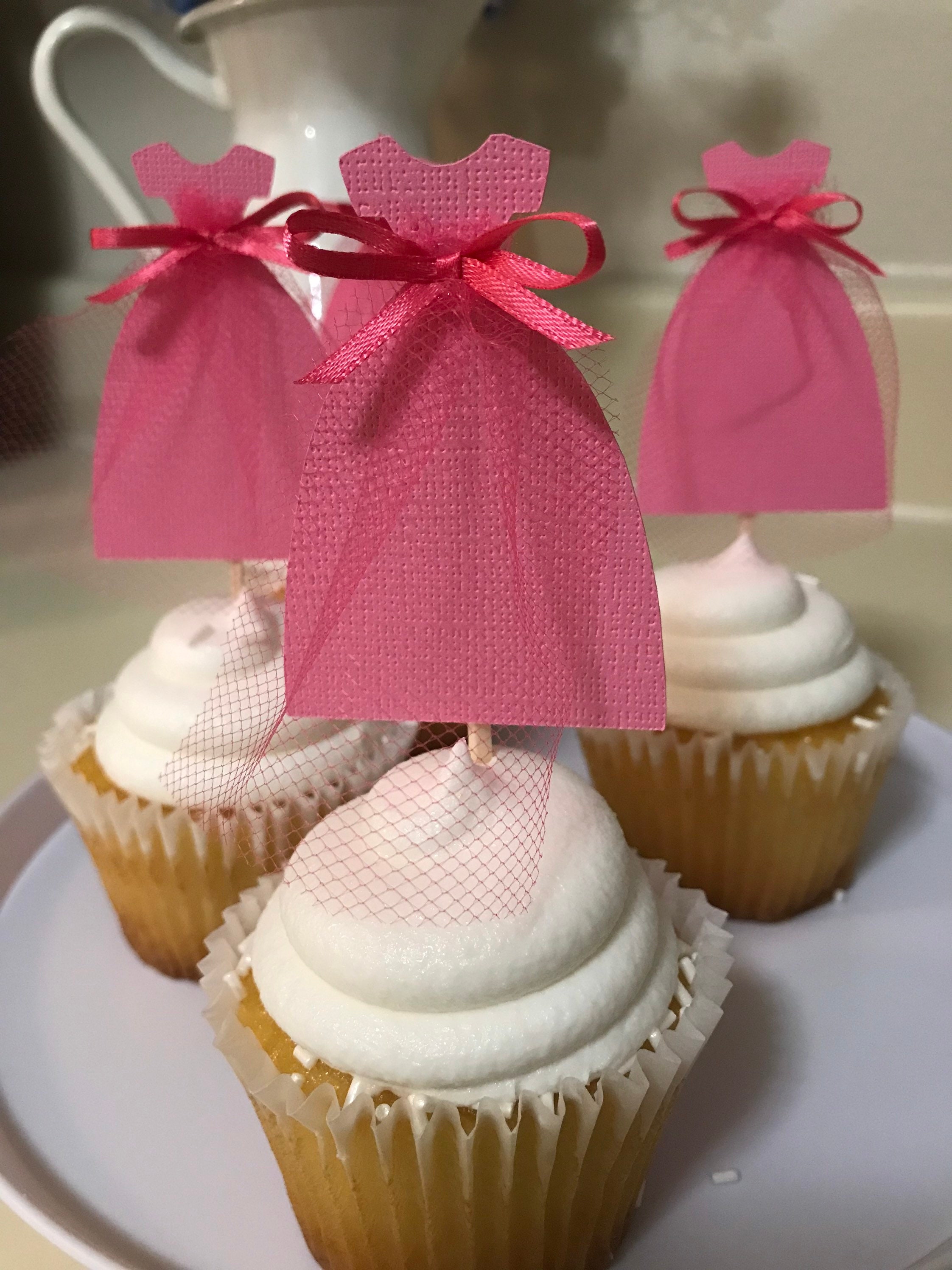 Set of 12 Cupcake Toppers Wedding Dress Princess Dress Etsy