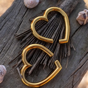 Ear Weights "Hearts" (2x), High Quality Stainless Steel Metal Gauges, Hochzeit Schmuck, Last Minute Valentinstag Geschenk Freundin
