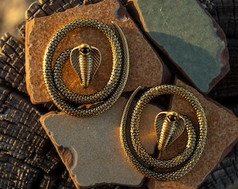 Ear Weights "Cobra" Sold as Pair, High Quality Stainless Steel Metal Gauges, Wedding Jewelry, Last Minute Christmas Gift for her