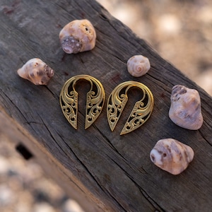 Ear Weights &quot;Ornament&quot; Sold as Pair, High Quality Stainless Steel Metal Gauges, Wedding Jewelry, Last Minute Valentines Day Gift for her