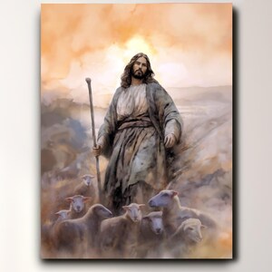 Jesus Christ, &quot;He Will Look for the One&quot; Canvas Print, LDS Art, Christian Art, Jesus Art, Jesus Painting, Christmas gift