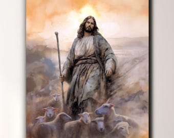 Jesus Christ, "He Will Look for the One" Canvas Print, LDS Art, Christian Art, Jesus Art, Jesus Painting, Christmas gift