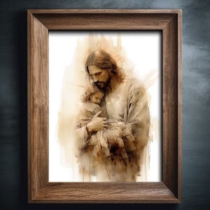 Poster Print, Jesus Art Print, Jesus Wall Art, Christian Wall Art, Jesus Digital Art, Christ Portrait, Gift, Blessing Gift, LDS Art