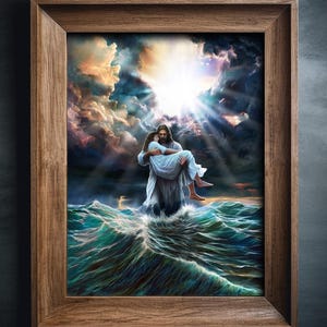 Jesus Christ Poster Print, Jesus Portrait, Christian Wall Art, Home Decor, Religion, LDS Art, Savior, I will deliver you, Christmas gift
