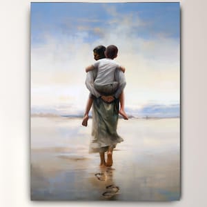 Canvas Print, Footprints, Jesus with boy, Jesus painting, lds art, Christian art, Jesus Art, Christmas gift