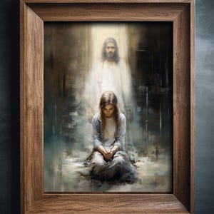 Poster Print, &quot;You&#39;re not alone&quot;, Jesus Christ, lds art, Christian art, Jesus Art, Jesus Painting, Meditation art