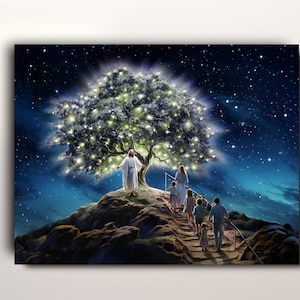 Leinwanddruck, Baum des Lebens, Lehis Vision, Jesus Christus, LDS Art, Jesus Kunst, Jesus Malerei, Weihnachtsgeschenk