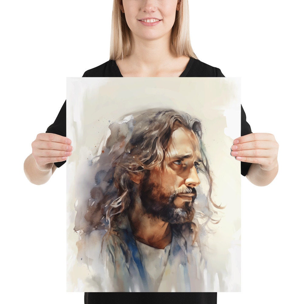 Jesus Christ Poster Print, Jesus Portrait, Christian Wall Art, Home ...