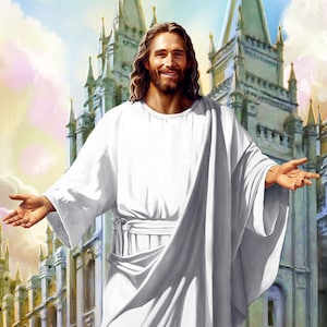 Digital Download, Come Unto Him, LDS Temple, Jesus Art Print, Jesus Wall Art, Christian Art, Jesus Digital Art, Christ Portrait, LDS Art
