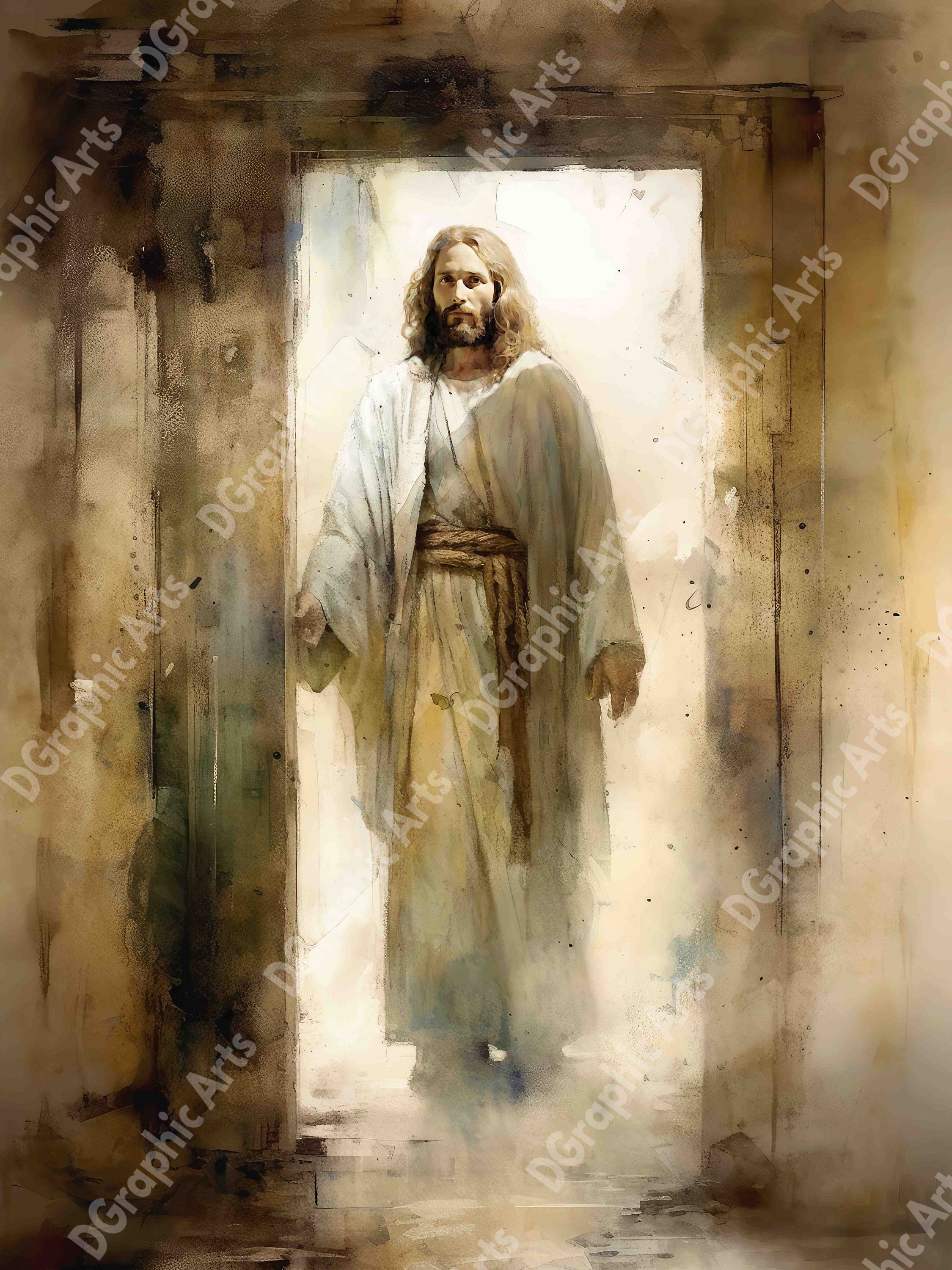 Jesus Portrait, Digital Download, Jesus Art Print, Jesus Art, Christian Art, Jesus Digital Art ...