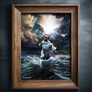 Jesus Christ Poster Print, Jesus Portrait, Christian Wall Art, Home Decor, Religion, LDS Art, Savior, I will deliver you, Christmas gift