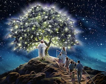 Tree of Life, Digital Download, Jesus Art Print, Jesus Digital Art, Christ Portrait, LDS Art