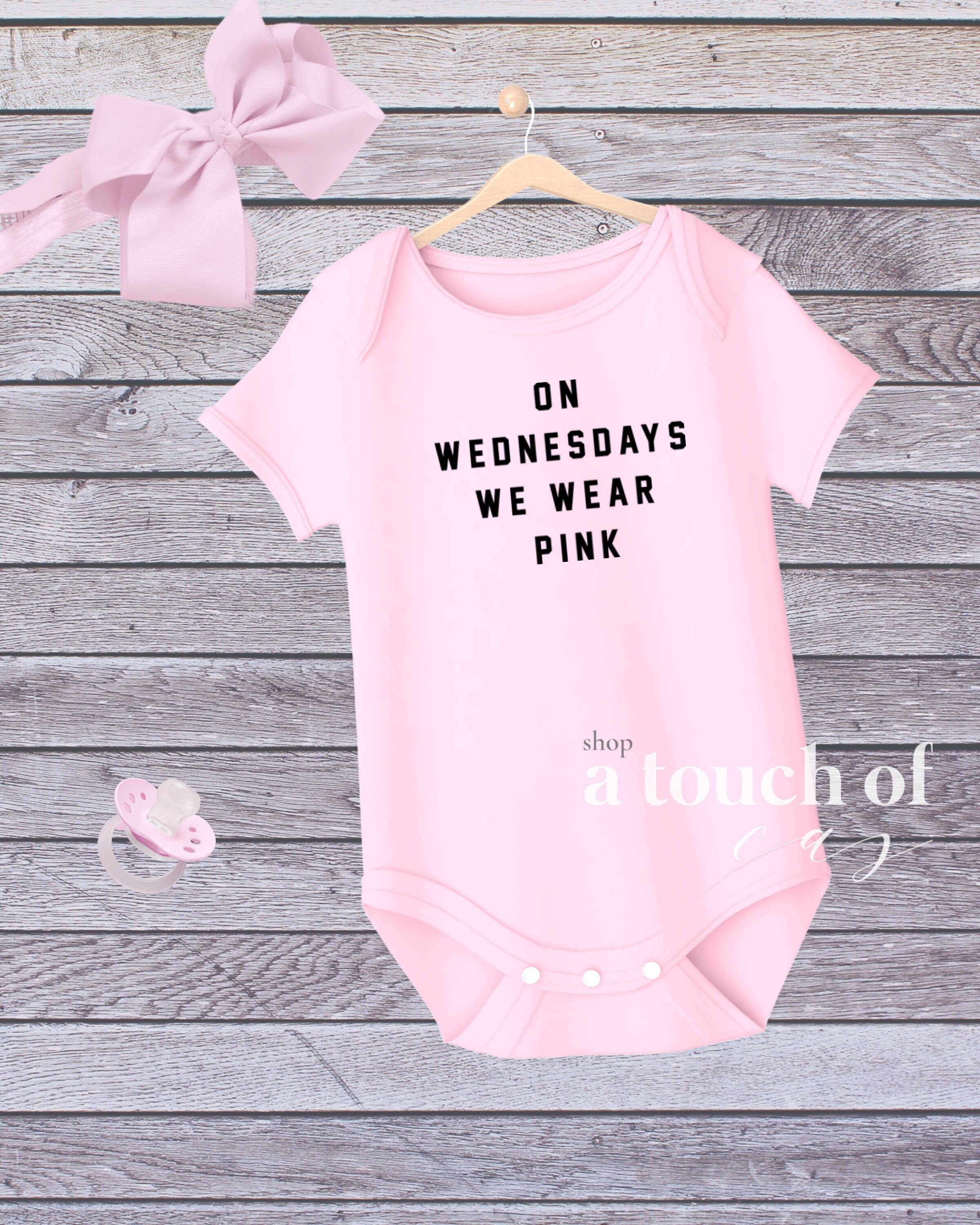 On wednesdays we clearance wear pink baby romper
