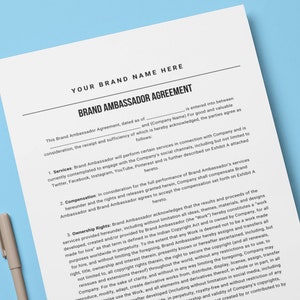 Brand Ambassador | Social Media Influencer Agreement