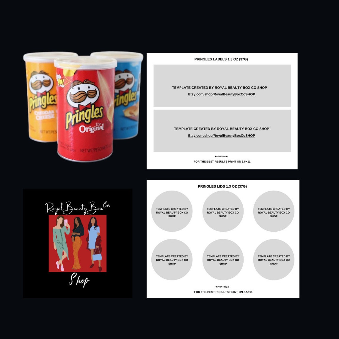 Pringles Can Wrapper Label Template Instant Download Etsy