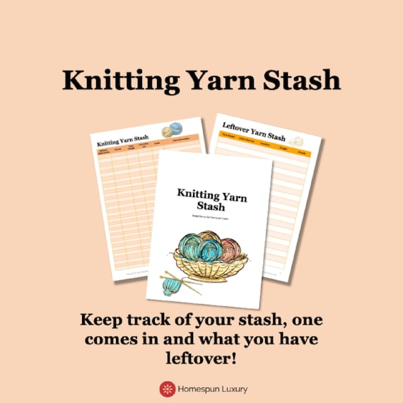 PRINTABLE KNITTING Yarn Stash INVENTORY Printable Organizer Etsy