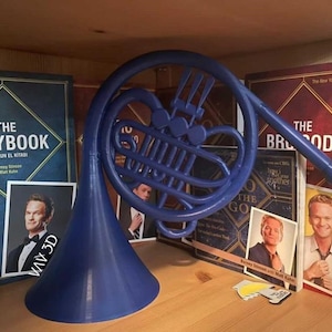 HIMYM Blue French Horn / How I Met Your Mother / Romantic Wedding Present / Engagement Gift / Proposal Prop