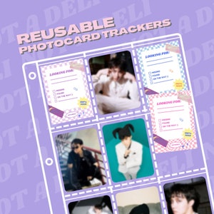 Tarjetas fotográficas reutilizables a cuadros / Rellenos para tarjetas fotográficas K-pop / Rellenos para carpetas / Artículos para coleccionar