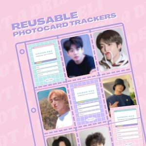 Rastreadores de tarjetas fotográficas reutilizables con error 404 / Rellenos para tarjetas fotográficas K-pop / Rellenos para carpetas / Material de colección