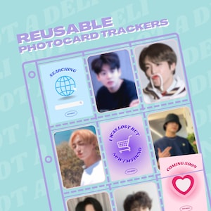 Rastreadores de tarjetas fotográficas reutilizables / Rellenos para tarjetas fotográficas K-pop / Rellenos para carpetas / Artículos para coleccionar