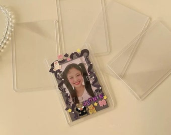 Untinted Clear Toploaders with Protective Film 10pcs | PVC Photocard Holder | Trading Card Supplies | Kpop Photocards