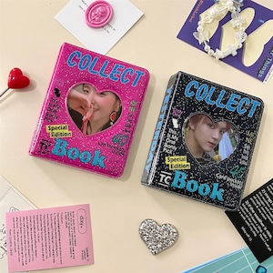 Álbum de fotos con diseño de portada de revista, mini carpeta de tarjetas fotográficas, colección de K-pop, carpeta de archivos con tarjetero, álbum de fotos Instax